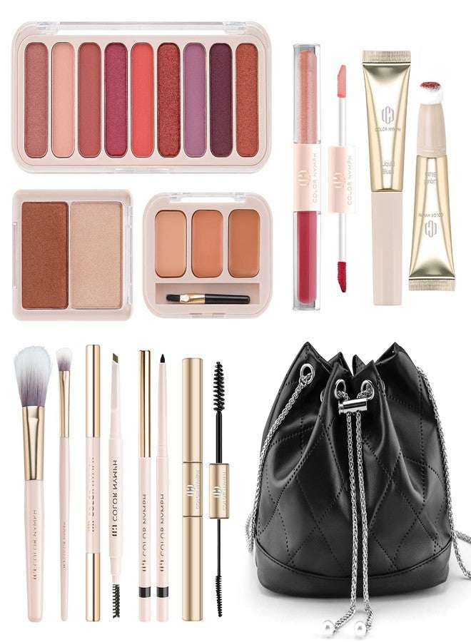 Color Nymph Girls Makeup Set For Teens With Travel-Friendly Makeup Kits Bag Included 9 Color Eyeshadow Palette Concealer Liquid Blush Eyeliner Lipgloss - #01 - Image 1